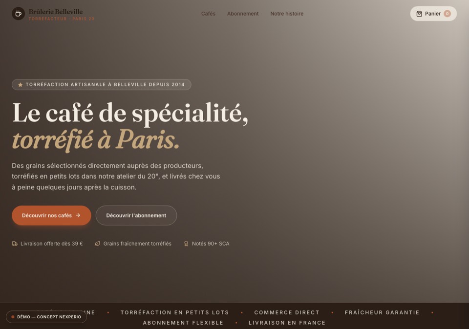 Aperçu du site Brûlerie Belleville