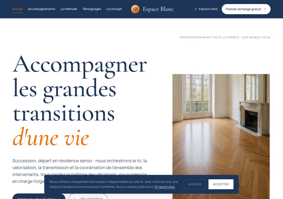 Aperçu du site Espace Blanc